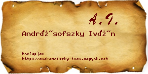 Andrásofszky Iván névjegykártya